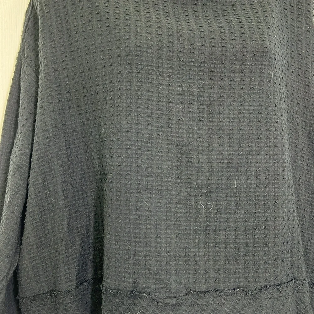 Free People - Walking In Hueco Waffle Weave Open Back Tie Button Blouse Small